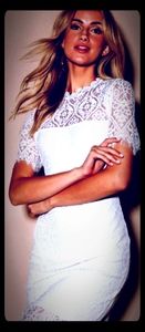 New White Lace Midi Dress Small